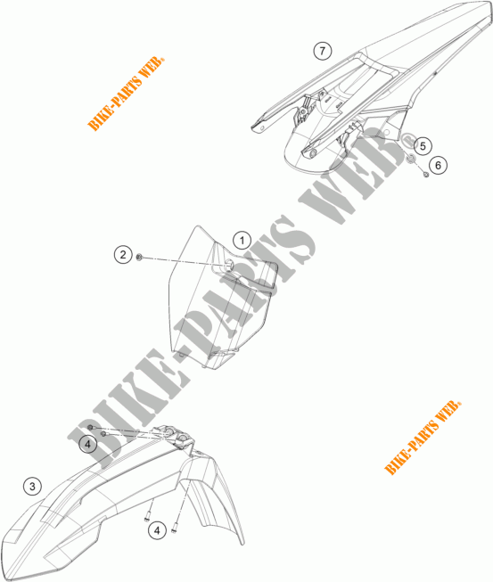PLASTIK für KTM 125 SX 2016