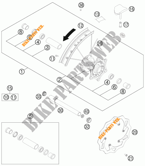 VORDERRADFELGE für KTM 125 SX 2012