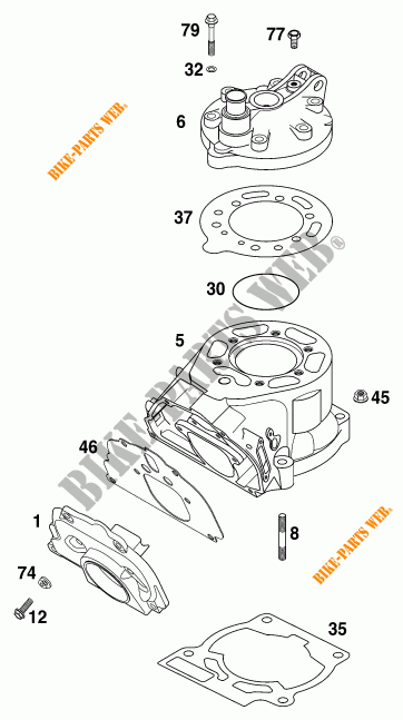 ZYLINDER für KTM 125 SX 1999