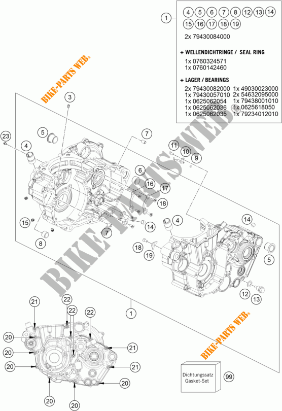 MOTORGEHÄUSE für KTM 450 SX-F FACTORY EDITION 2016