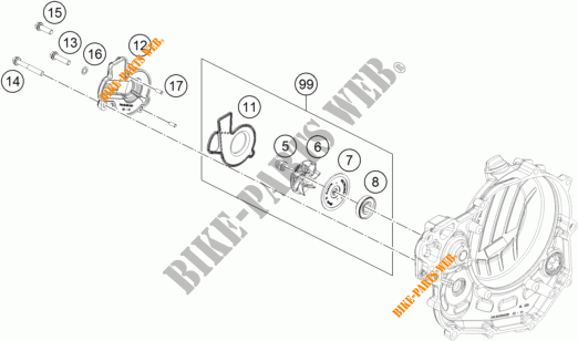WASSERPUMPE für KTM 450 SX-F FACTORY EDITION 2016