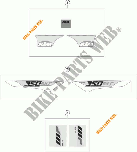 AUFKLEBER für KTM 350 SX-F 2016