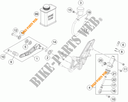 BREMSPUMPE HINTEN für KTM 1290 SUPER DUKE R BLACK 2017