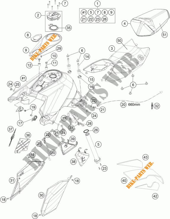 TANK / SITZBANK für KTM 1290 SUPER DUKE R ORANGE ABS 2016