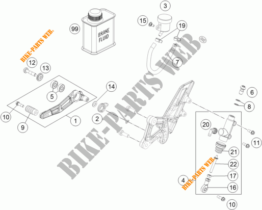 BREMSPUMPE HINTEN für KTM 1290 SUPER DUKE R BLACK ABS 2016