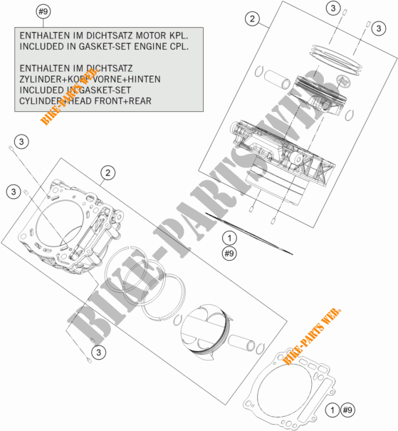 ZYLINDER für KTM 1290 SUPER DUKE R ORANGE ABS 2016