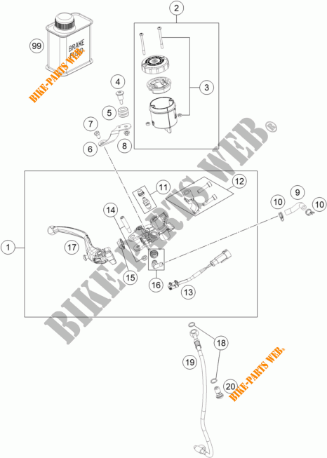 BREMSPUMPE VORNE für KTM 1290 SUPER DUKE R BLACK ABS 2016