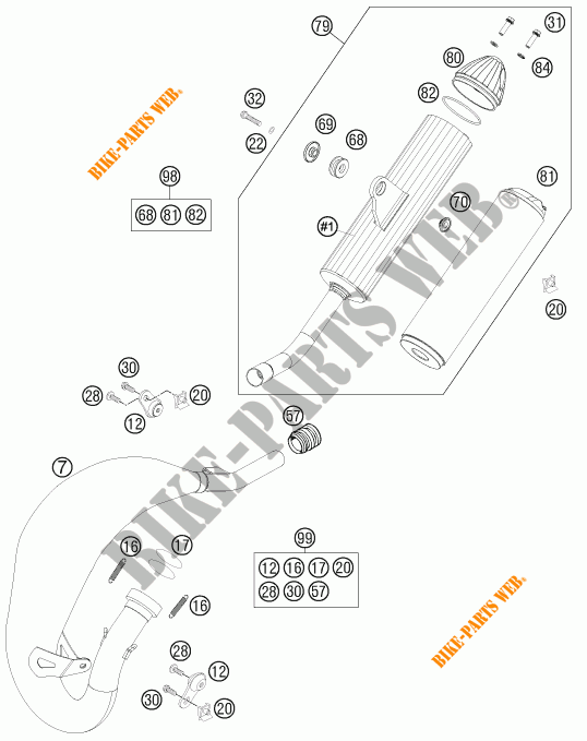 AUSPUFF für KTM 85 SX 19/16 2017