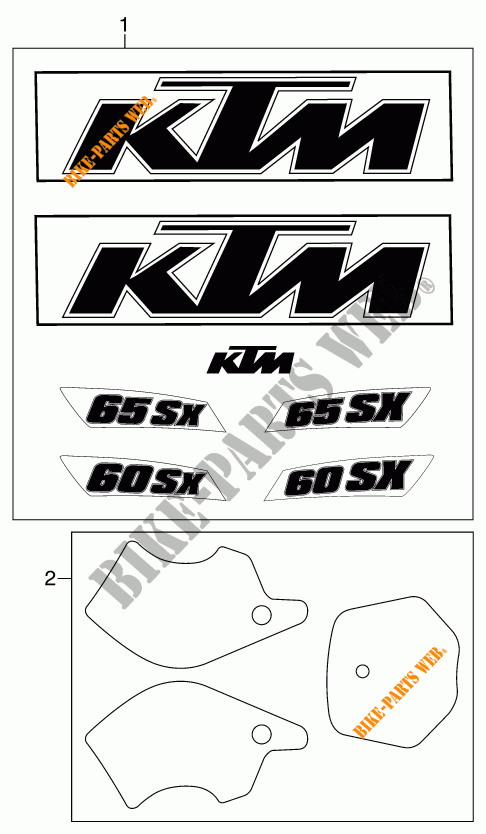 AUFKLEBER für KTM 60 SX 2000