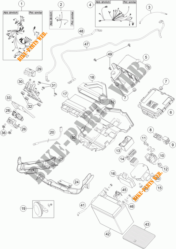 KABELBAUM ELEKTRIC für KTM 1290 SUPER DUKE R ORANGE ABS 2015