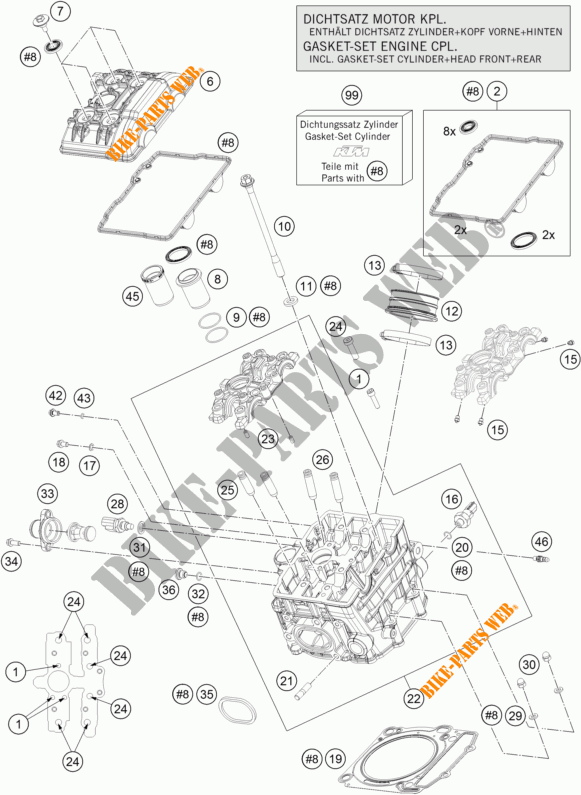 ZYLINDERKOPF VORNE für KTM 1290 SUPER DUKE R BLACK ABS 2015