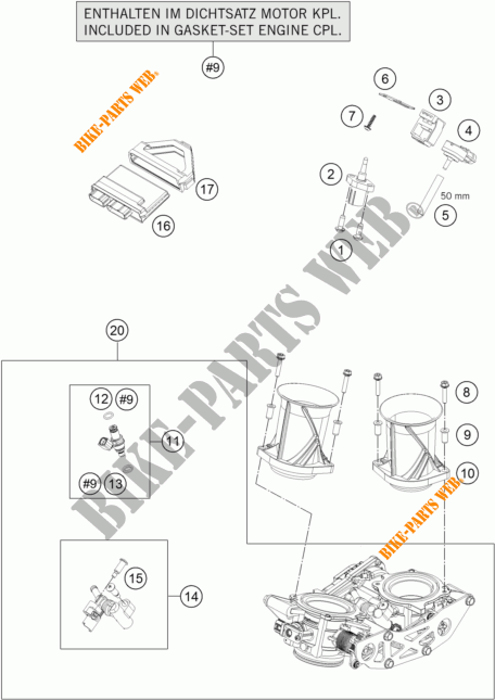 EINSPRITZANLAGE für KTM 1290 SUPER DUKE R ORANGE ABS 2015