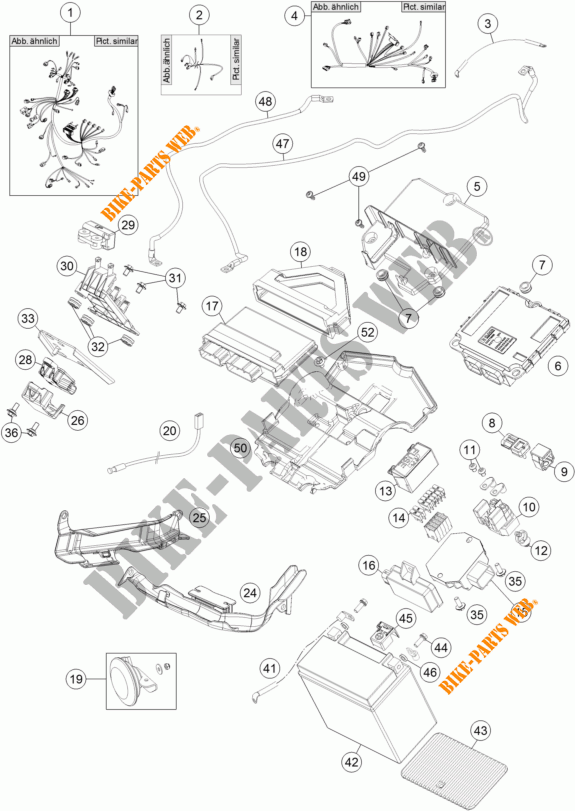 KABELBAUM ELEKTRIC für KTM 1290 SUPER DUKE R ORANGE ABS 2015