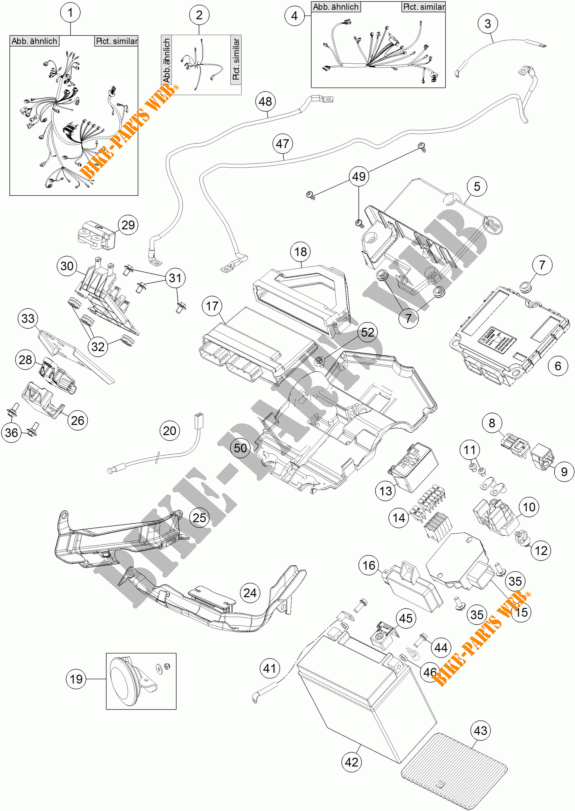 KABELBAUM ELEKTRIC für KTM 1290 SUPER DUKE R ORANGE ABS 2014
