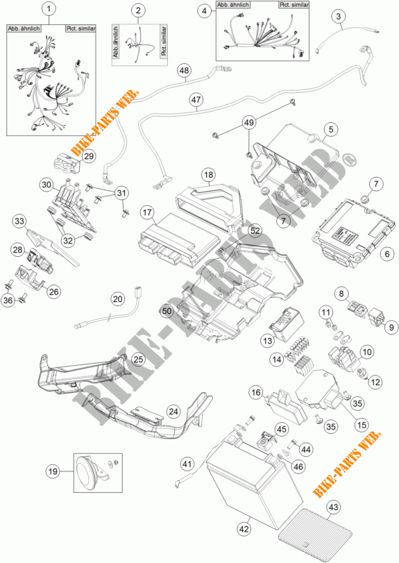 KABELBAUM ELEKTRIC für KTM 1290 SUPER DUKE R ORANGE ABS 2014