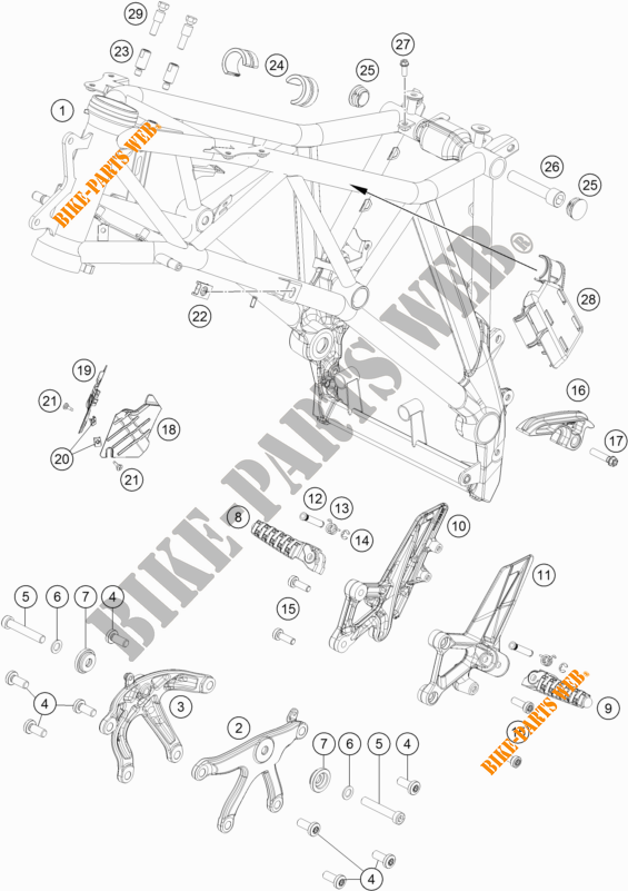 RAHMEN für KTM 1290 SUPER DUKE GT WHITE 2020