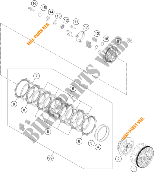 KUPPLUNG für KTM 390 DUKE ORANGE - B.D. 2020