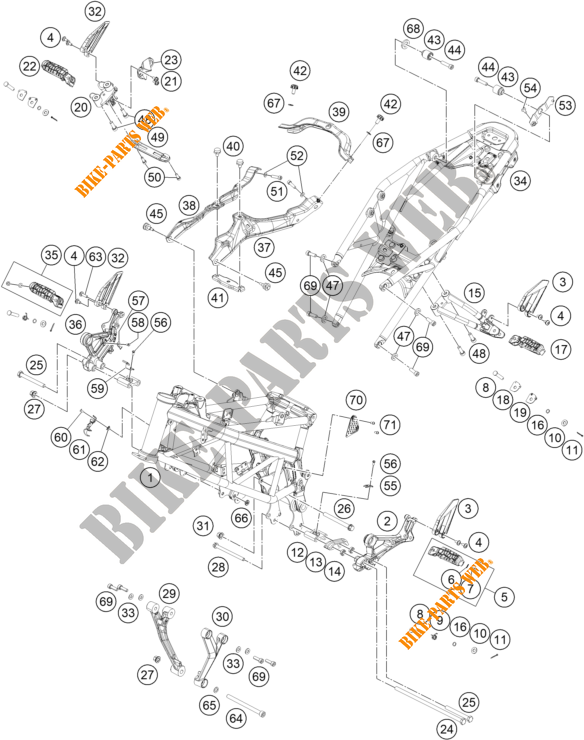 RAHMEN für KTM 390 DUKE ORANGE - B.D. 2020