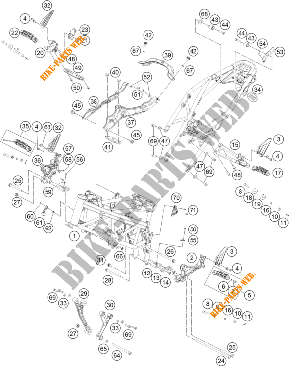 RAHMEN für KTM 390 DUKE WHITE - B.D. 2020