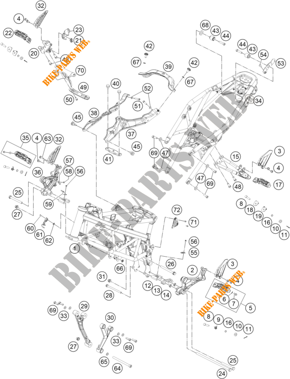 RAHMEN für KTM 390 DUKE WHITE - CKD 2020