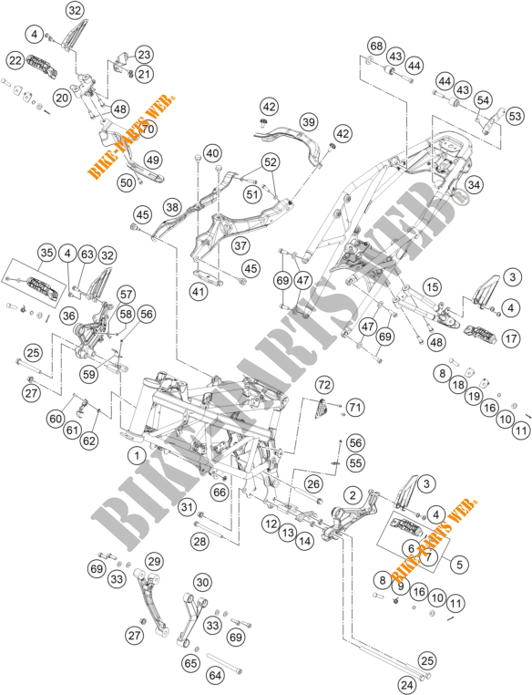 RAHMEN für KTM 390 DUKE ORANGE - CKD 2019