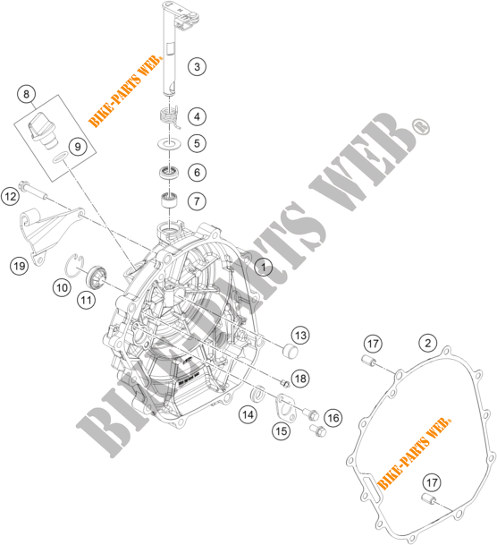 DECKEL KUPPLUNG für KTM 125 DUKE WHITE - B.D. 2020
