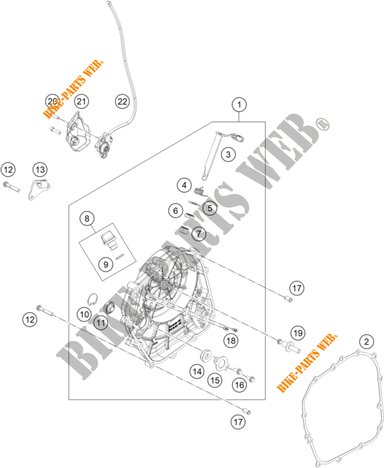 DECKEL KUPPLUNG für KTM 390 ADVENTURE WHITE - B.D. 2020