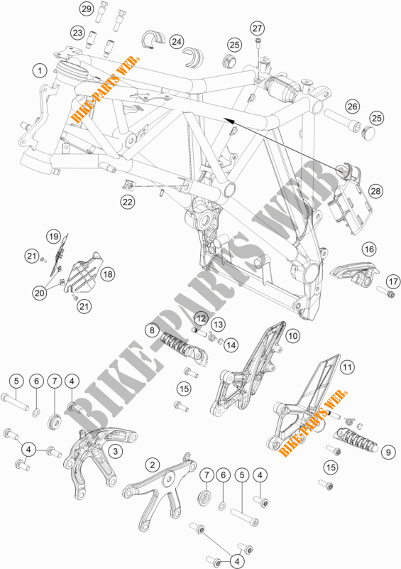 RAHMEN für KTM 1290 SUPER DUKE GT WHITE 2021