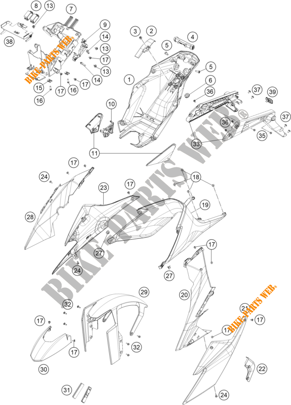 PLASTIK für KTM 1290 SUPER DUKE R ORANGE 2021