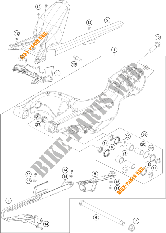SCHWINGE für KTM 1290 SUPER DUKE R ORANGE 2021