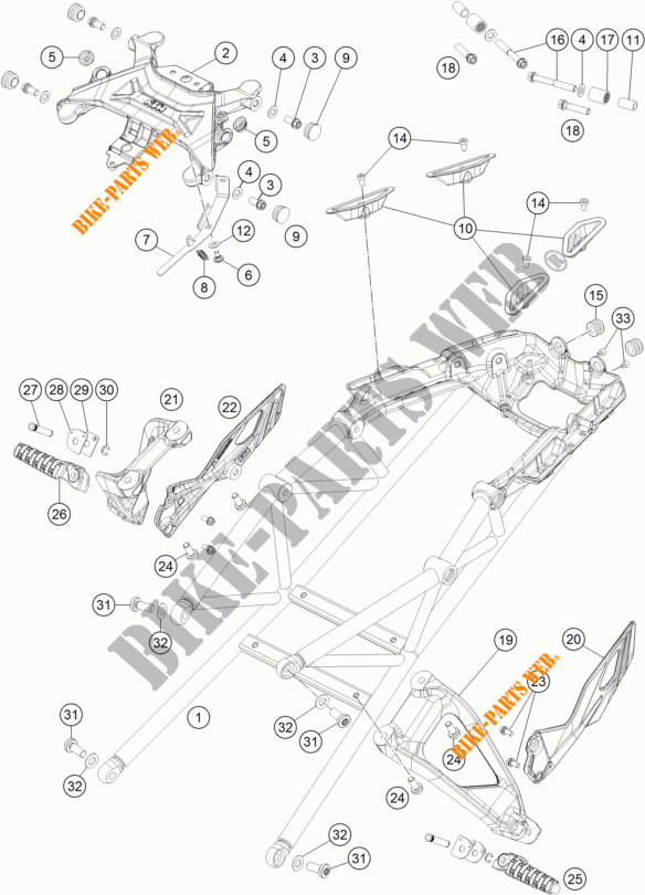 HECKRAHMEN für KTM 1290 SUPER DUKE GT ORANGE 2018