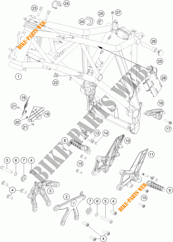 RAHMEN für KTM 1290 SUPER DUKE GT ORANGE 2018