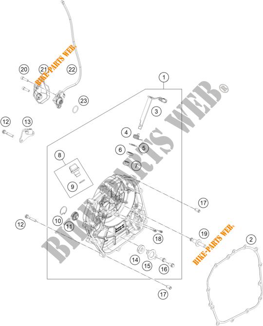 DECKEL KUPPLUNG für KTM 390 DUKE SILVER - B.D. 2021
