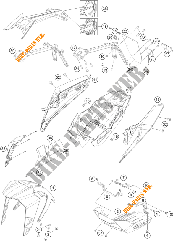 PLASTIK für KTM 390 DUKE WHITE 2020