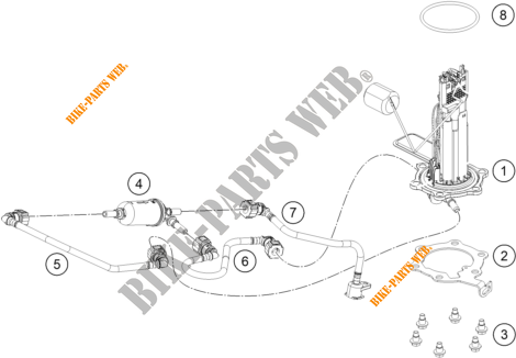 BENZINPUMPE für KTM 250 DUKE ORANGE NON ABS - IKD 2020