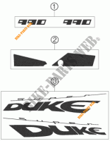 AUFKLEBER für KTM 990 SUPER DUKE BLACK 2006