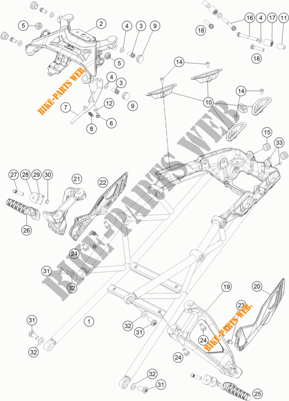 HECKRAHMEN für KTM 1290 SUPER DUKE GT BLACK 2018