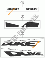AUFKLEBER für KTM 990 SUPER DUKE ORANGE 2006