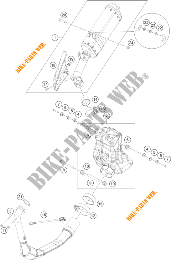 AUSPUFF für KTM 390 ADVENTURE ORANGE - B.D. 2021