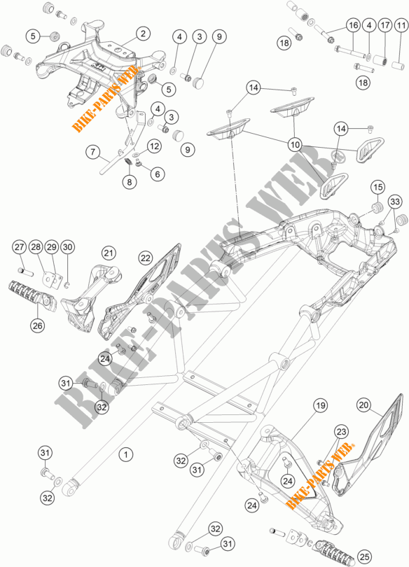 HECKRAHMEN für KTM 1290 SUPER DUKE GT GREY 2017