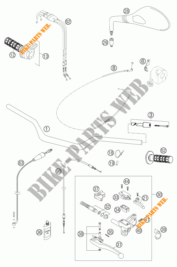 LENKER / STEUERUNG für KTM 640 DUKE II BLACK 2004