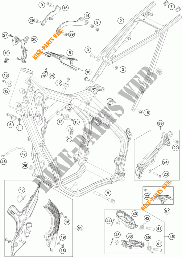 RAHMEN für KTM 250 EXC 2023