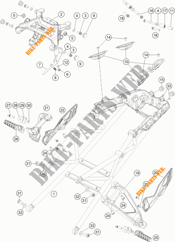 HECKRAHMEN für KTM 1290 SUPER DUKE GT ORANGE 2017