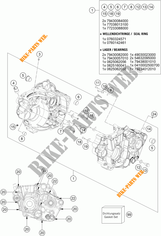 MOTORGEHÄUSE für KTM 450 SX-F 2023