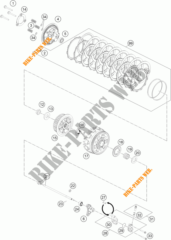 KUPPLUNG für KTM 1290 SUPER DUKE R orange 2022