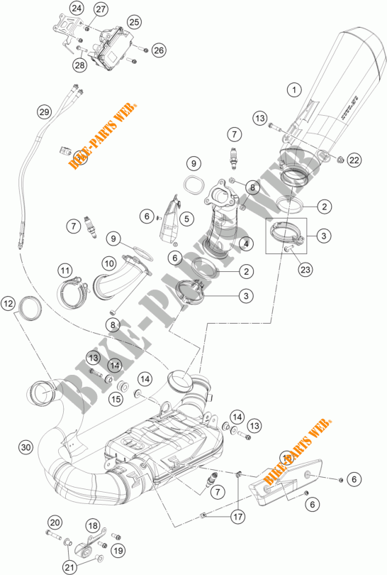 AUSPUFF für KTM 1290 SUPER DUKE R EVO orange 2022