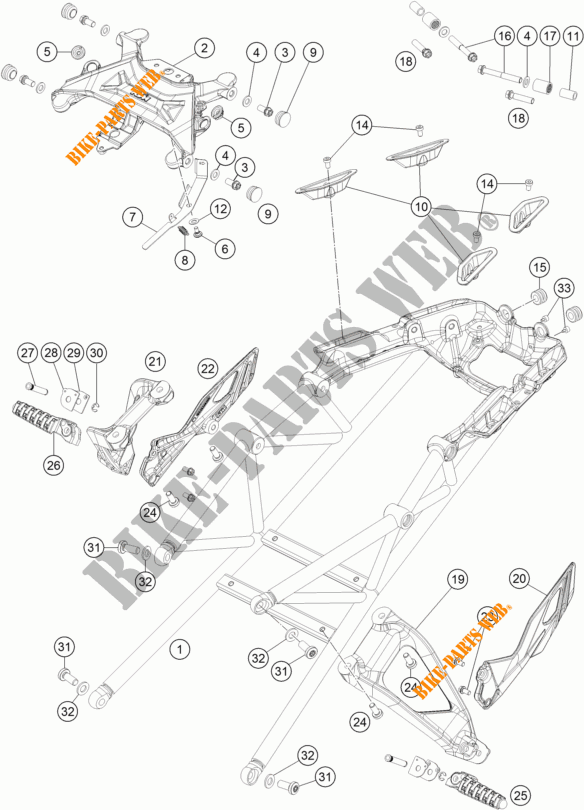 HECKRAHMEN für KTM 1290 SUPER DUKE GT ORANGE 2017