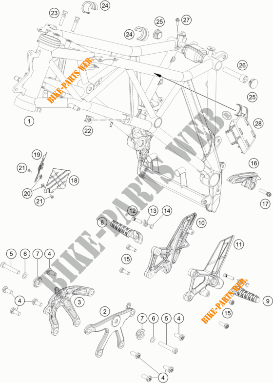 RAHMEN für KTM 1290 SUPER DUKE GT ORANGE 2017
