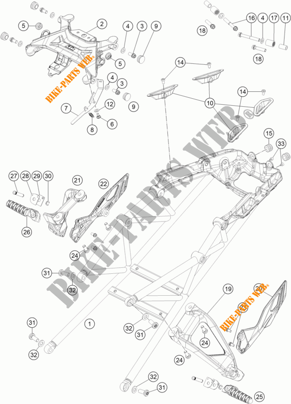 HECKRAHMEN für KTM 1290 SUPER DUKE GT GREY 2017