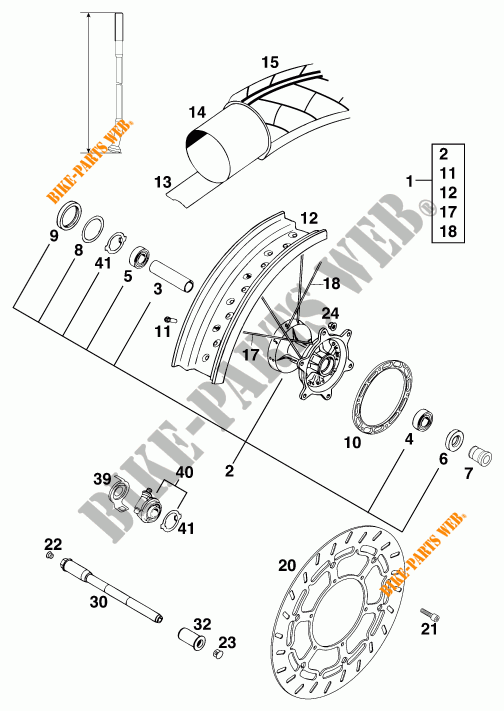 VORDERRADFELGE für KTM 620 DUKE-E 1997